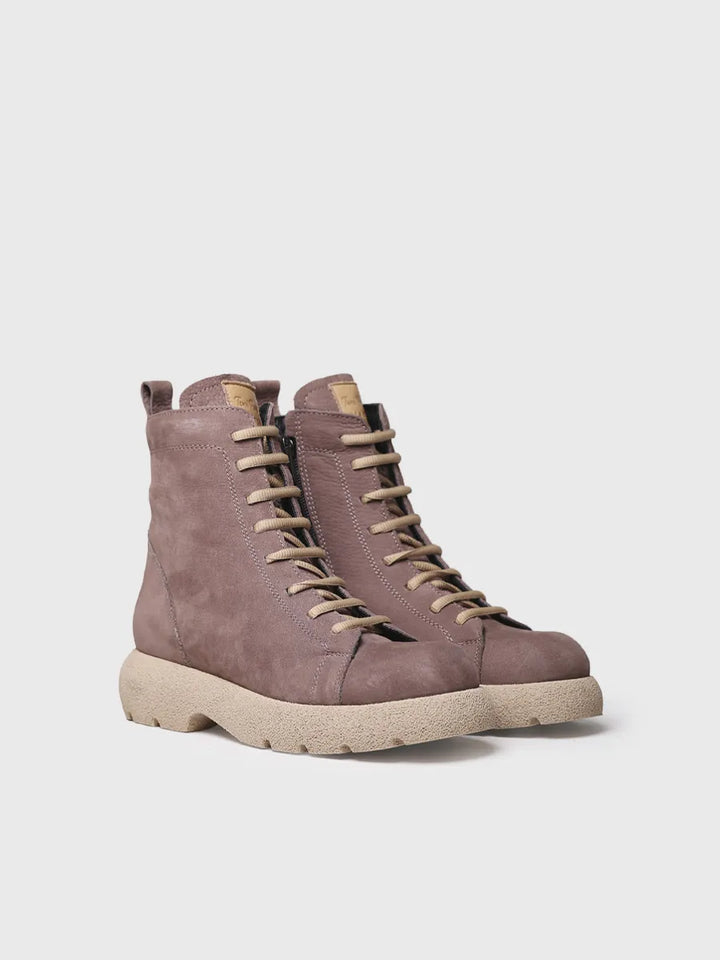 botines mujer - Botín para mujer en piel nobuk con cordones | DASHA - Toni Pons