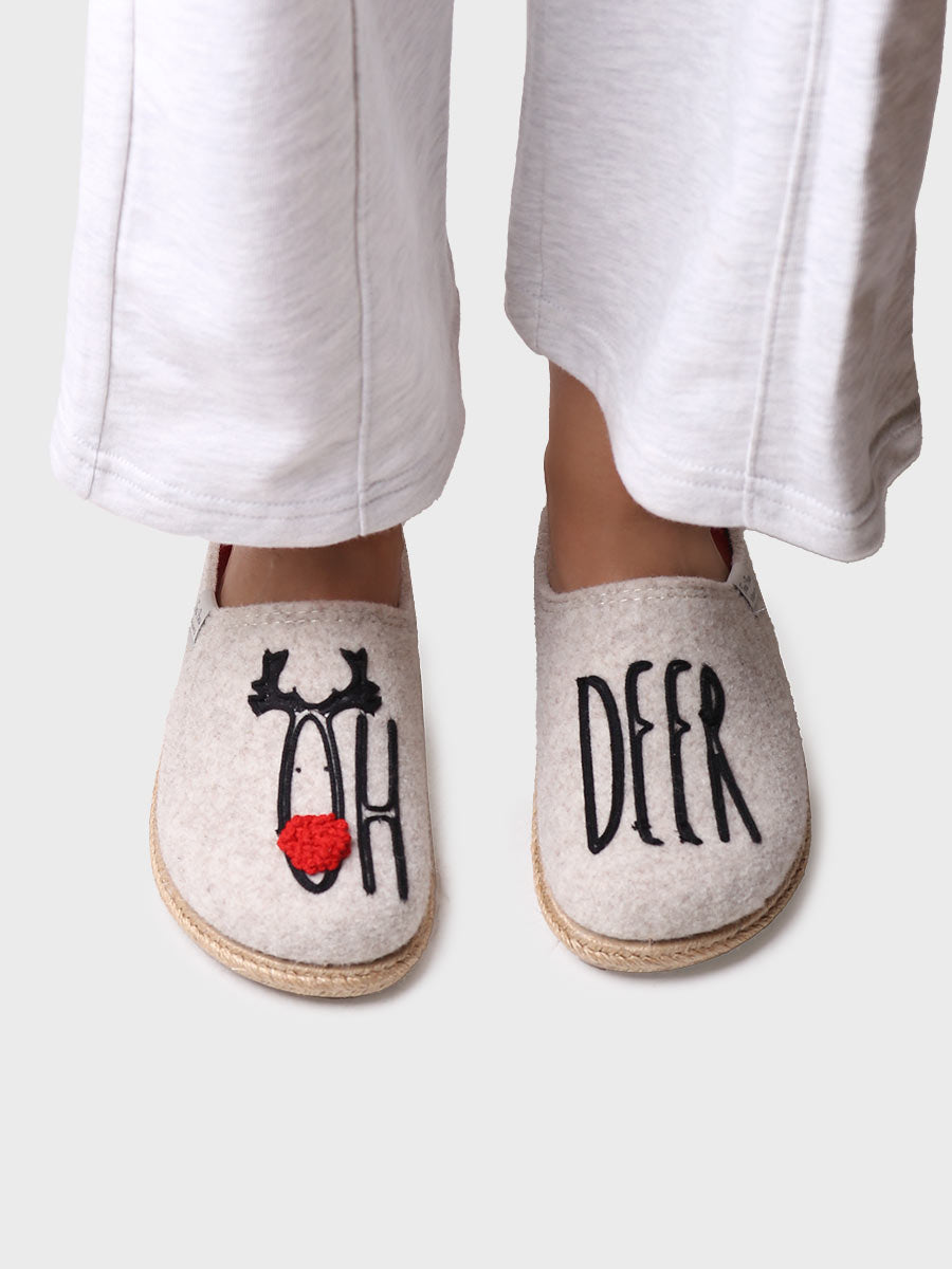 zapatillas de casa mujer - Slippers para mujer en fieltro en Crudo | DELI-DR - Toni Pons