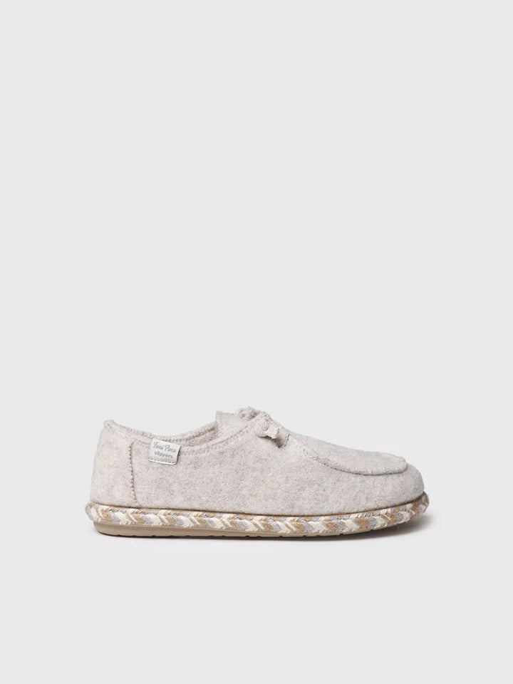 zapatillas de casa mujer - Zapatilla de casa para mujer en fieltro con cordones | DEMI-FP - Toni Pons