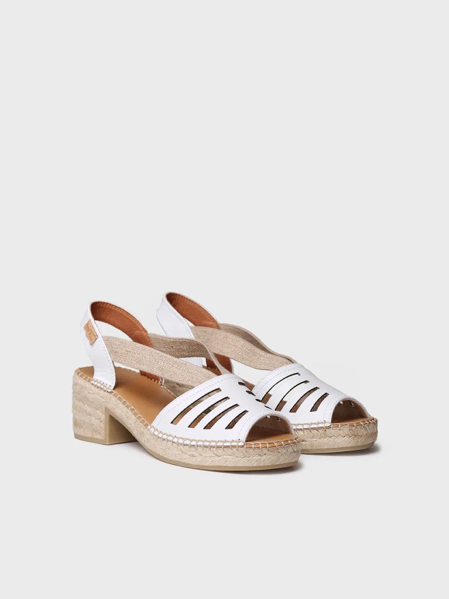 alpargatas mujer - Alpargata de mujer en piel con tacón ancho y elásticos | DIMA  - Toni Pons