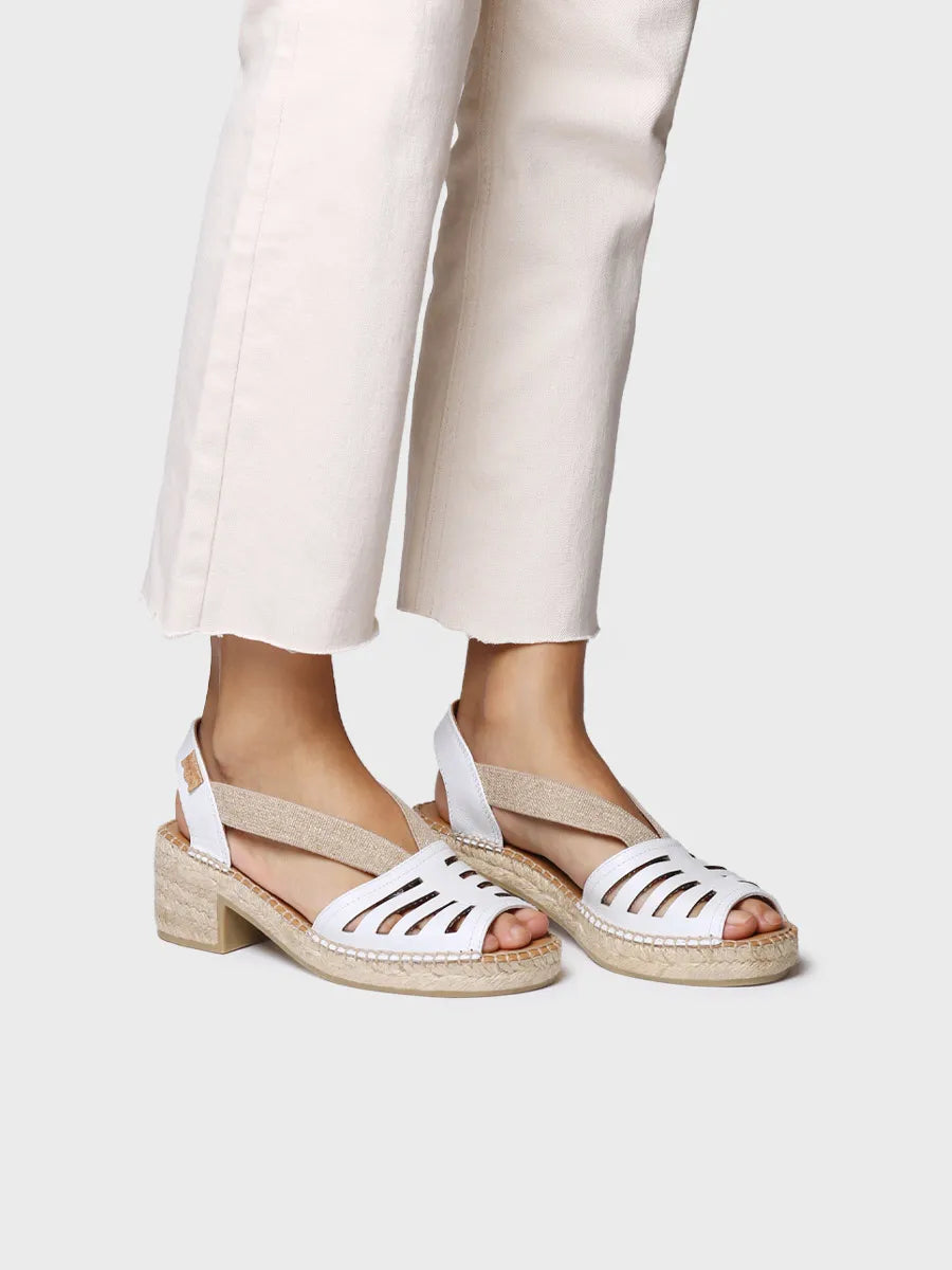 alpargatas mujer - Alpargata de mujer en piel con tacón ancho y elásticos | DIMA  - Toni Pons