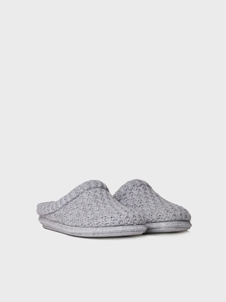 zapatillas de casa mujer - Slippers para mujer en tejido trenzado en Gris | DOMI-SR - Toni Pons