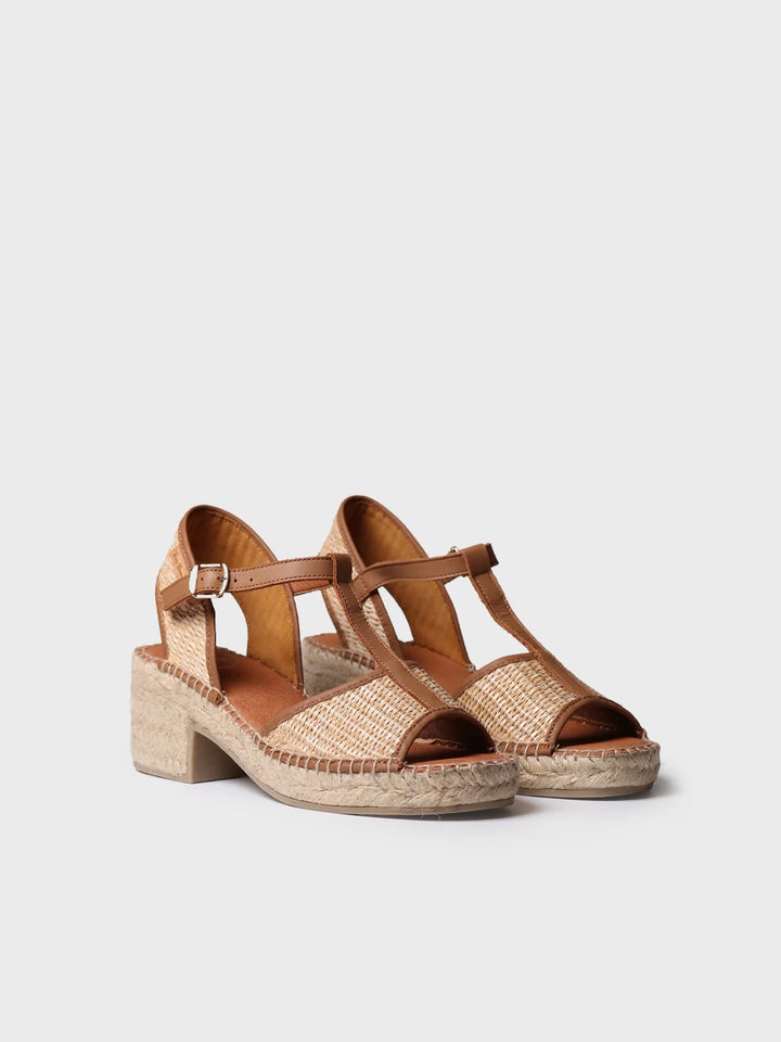 - Alpargatas de tacón bajo de mujer en rafia y piel | DONATA-RP - Toni Pons