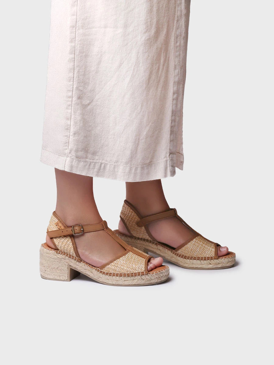 - Alpargatas de tacón bajo de mujer en rafia y piel | DONATA-RP - Toni Pons