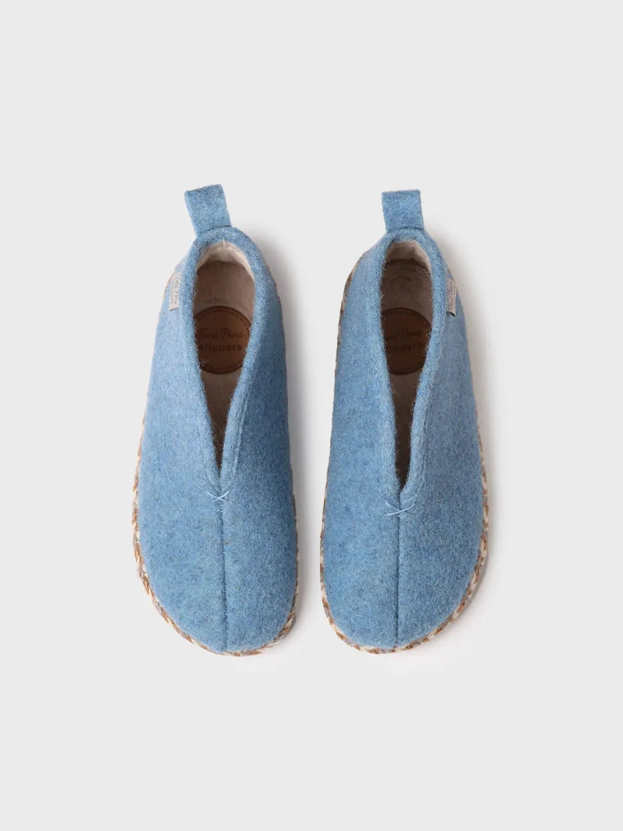 zapatillas de casa mujer - Slipper abotinada para mujer en fieltro en Nude | DORIA-FP - Toni Pons