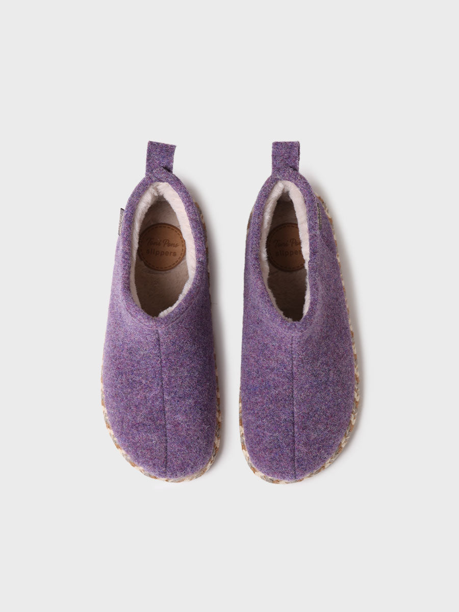 zapatillas de casa mujer - Slipper abotinada para mujer en fieltro | DUNA-FP - Toni Pons