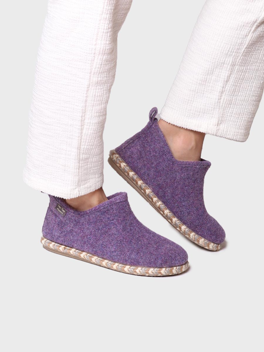 zapatillas de casa mujer - Slipper abotinada para mujer en fieltro | DUNA-FP - Toni Pons