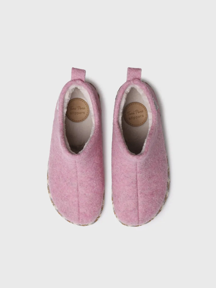 zapatillas de casa mujer - Slipper abotinada para mujer en fieltro | DUNA-FP  - Toni Pons