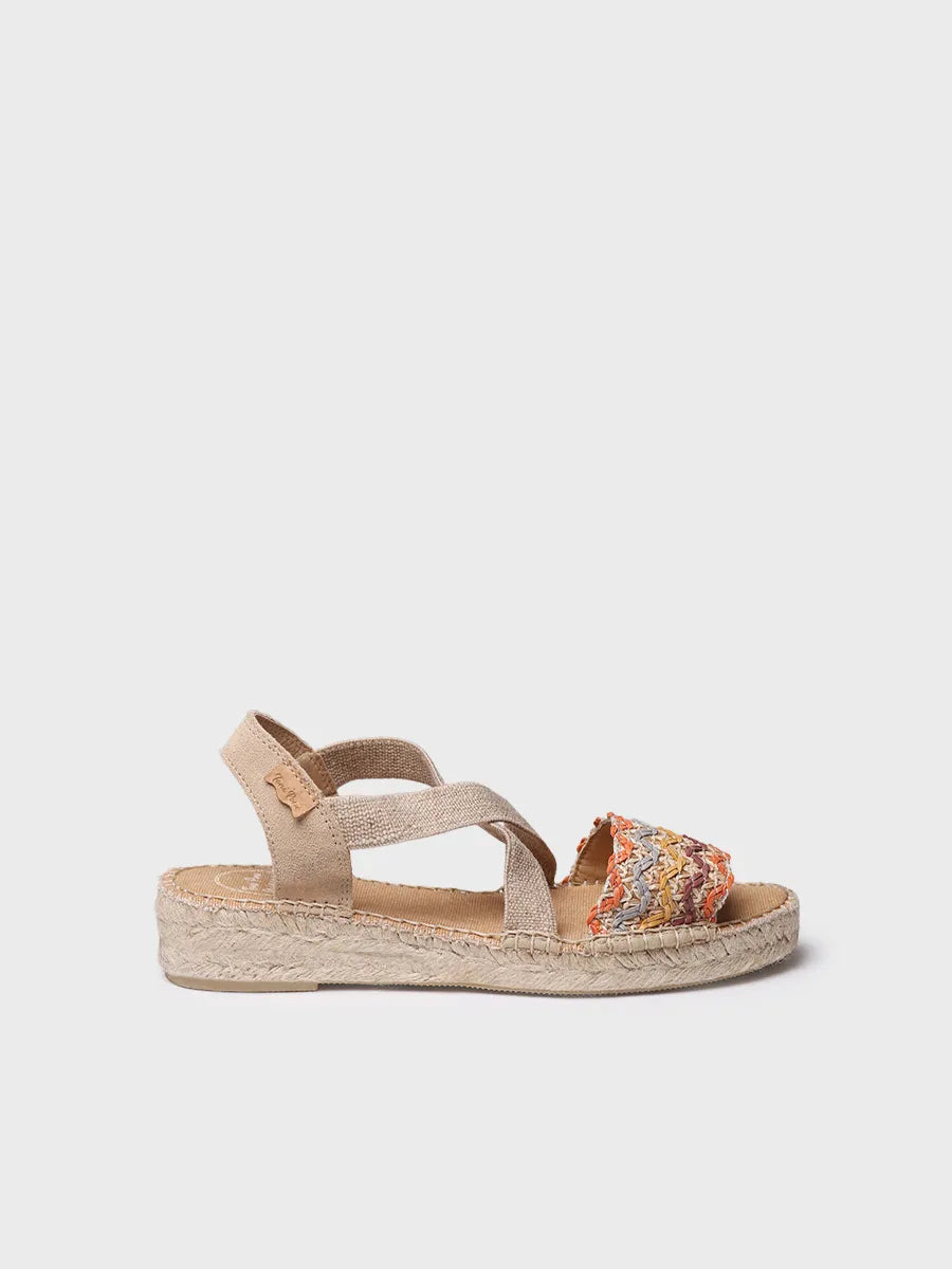 alpargatas mujer - Alpargata mujer con cuña de yute y bandas multicolor | EIDER-RS - Toni Pons