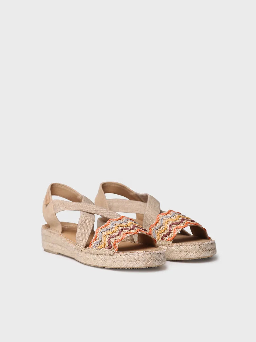 alpargatas mujer - Alpargata mujer con cuña de yute y bandas multicolor | EIDER-RS - Toni Pons