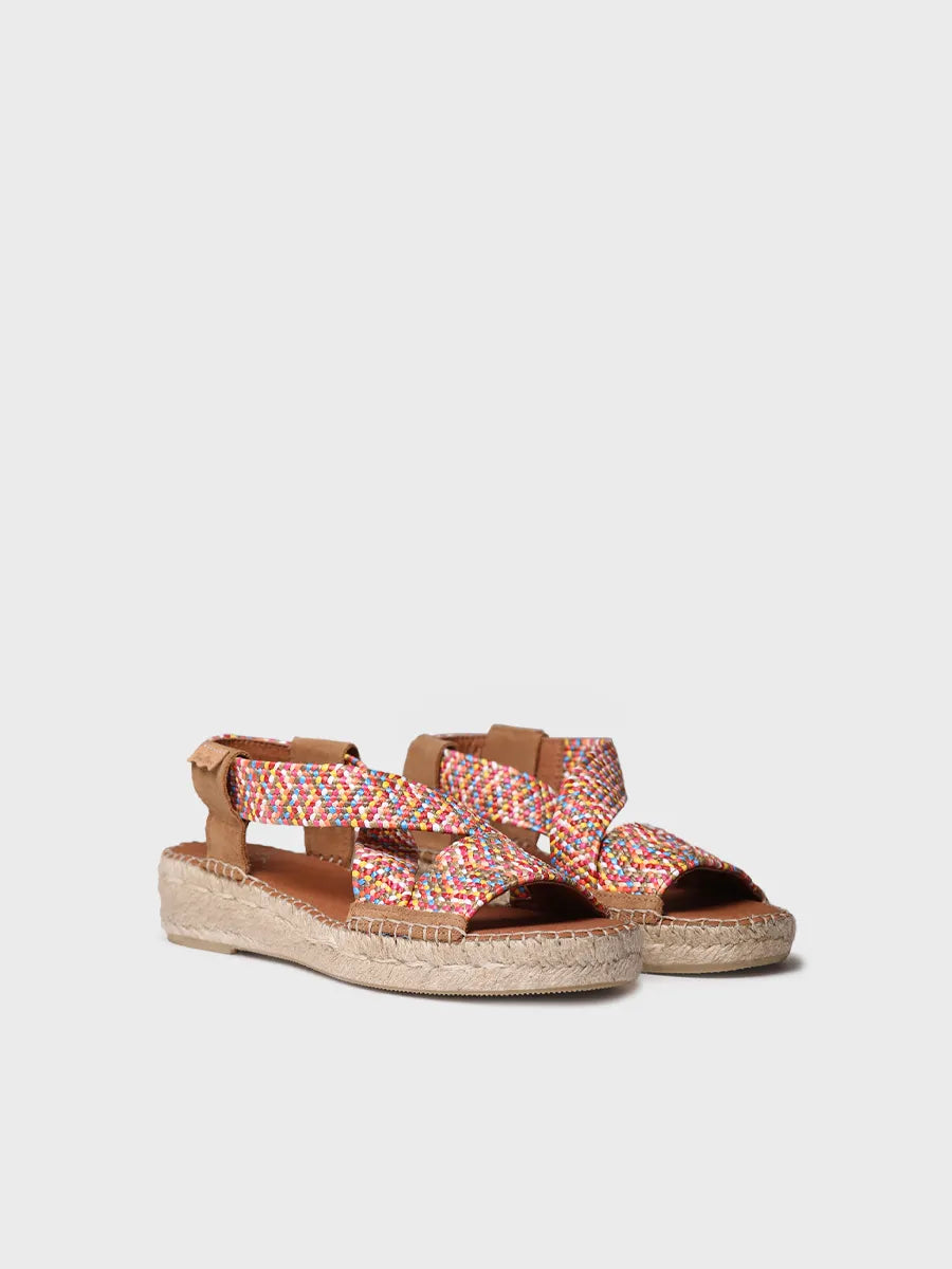 alpargatas mujer - Alpargata abierta de mujer con elásticos multicolor | ELIANA  - Toni Pons