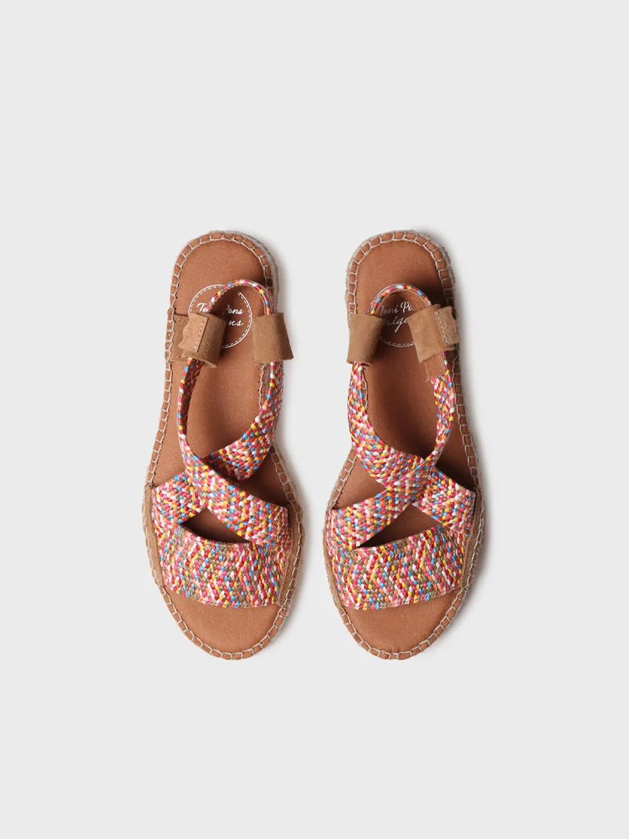 alpargatas mujer - Alpargata abierta de mujer con elásticos multicolor | ELIANA - Toni Pons