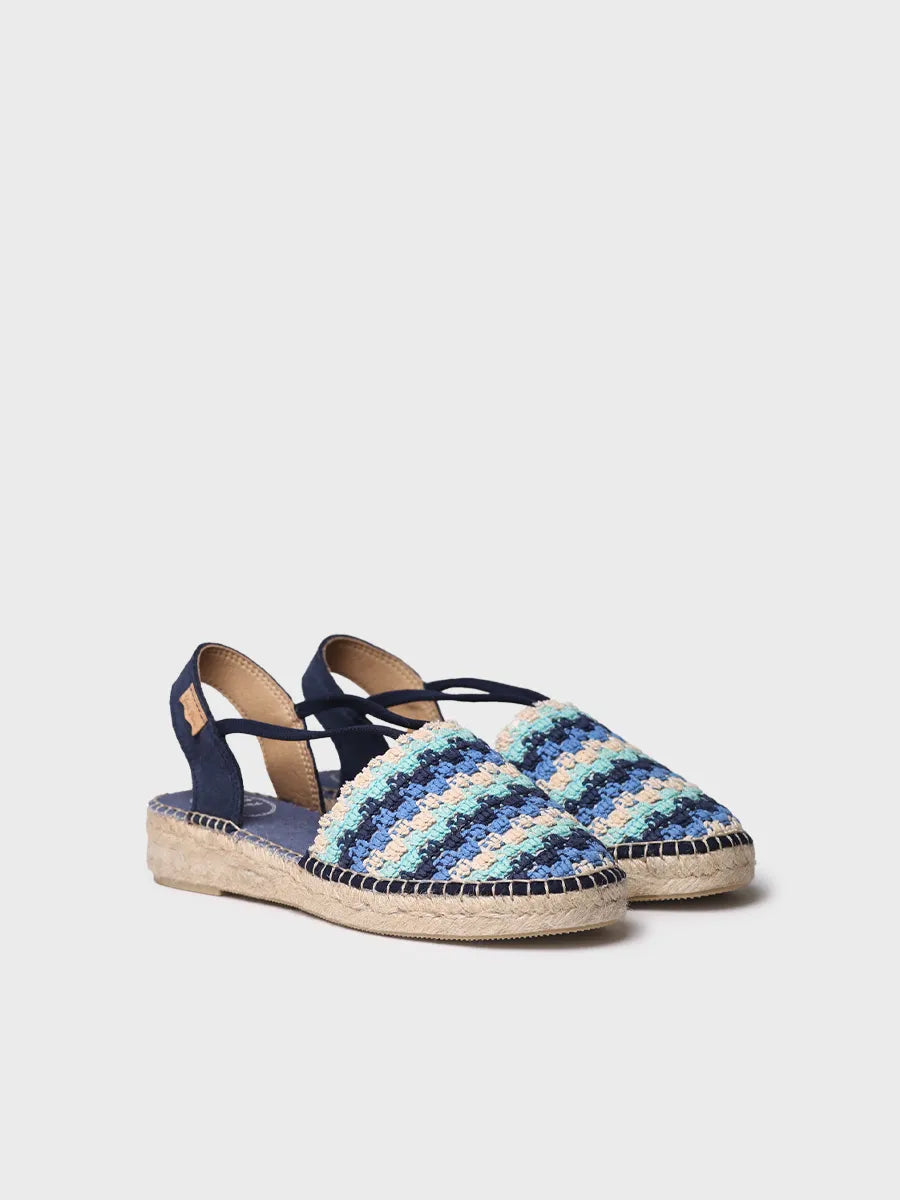 alpargatas mujer - Alpargata plana de mujer en crochet multicolor | EMILIA - Toni Pons