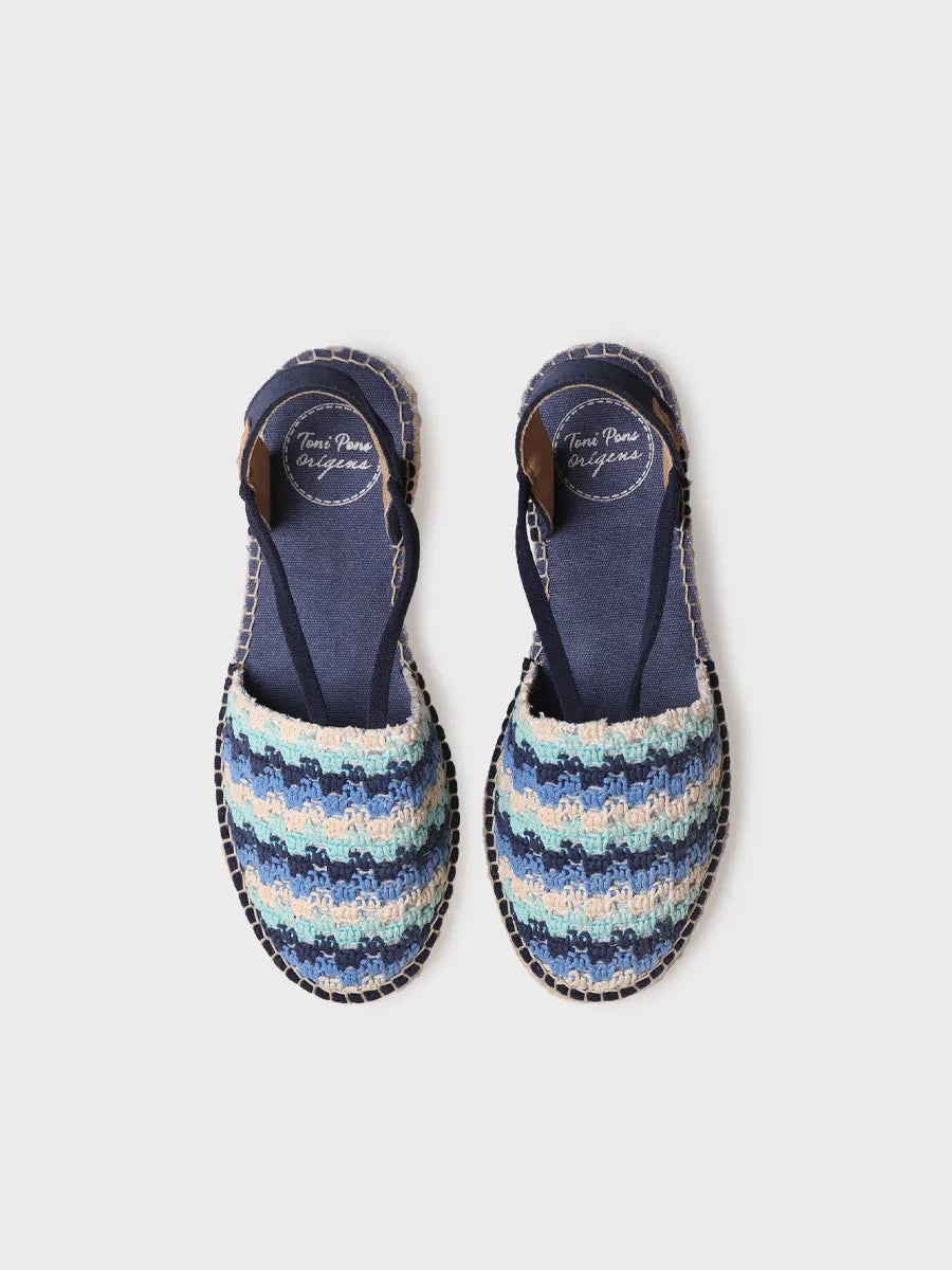 alpargatas mujer - Alpargata plana de mujer en crochet multicolor | EMILIA - Toni Pons