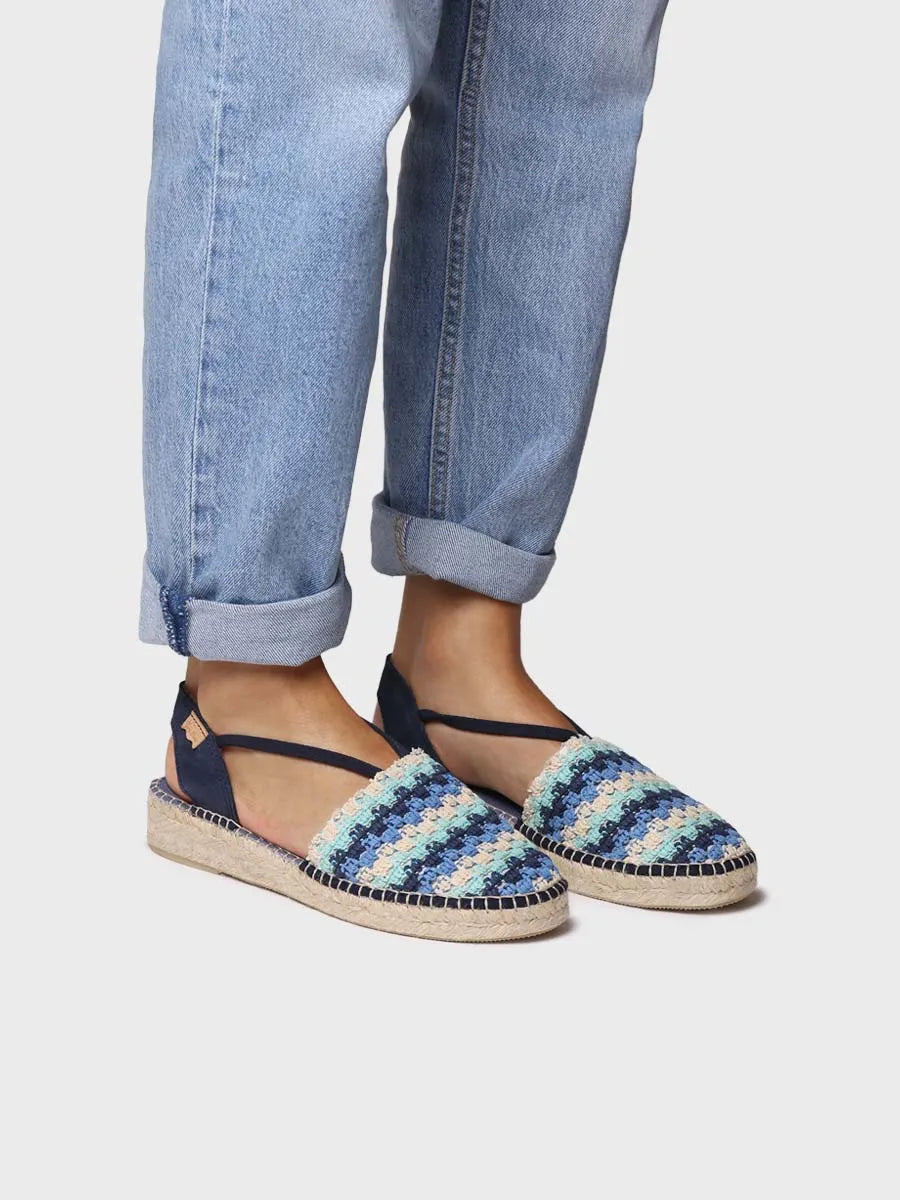 alpargatas mujer - Alpargata plana de mujer en crochet multicolor | EMILIA - Toni Pons