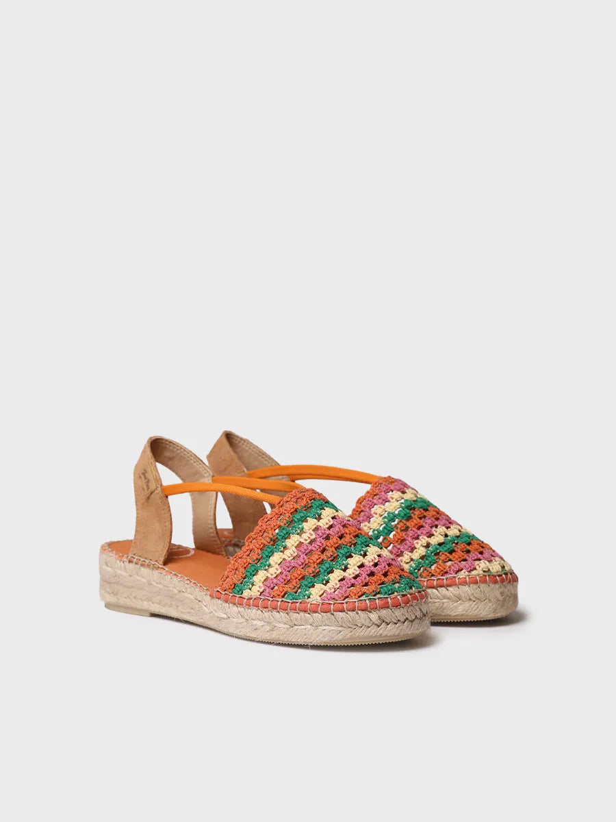alpargatas mujer - Alpargata plana de mujer en crochet multicolor | EMILIA - Toni Pons