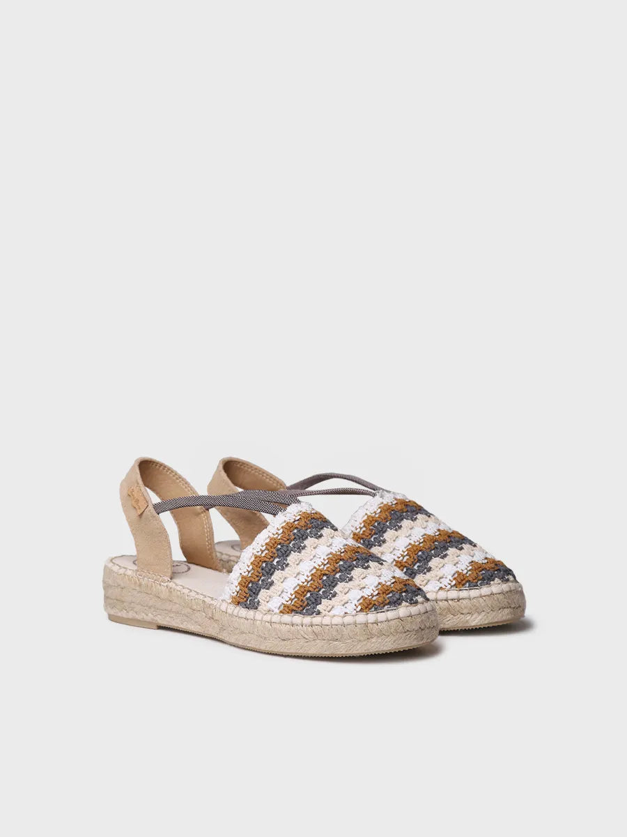 alpargatas mujer - Alpargata plana de mujer en crochet multicolor | EMILIA - Toni Pons