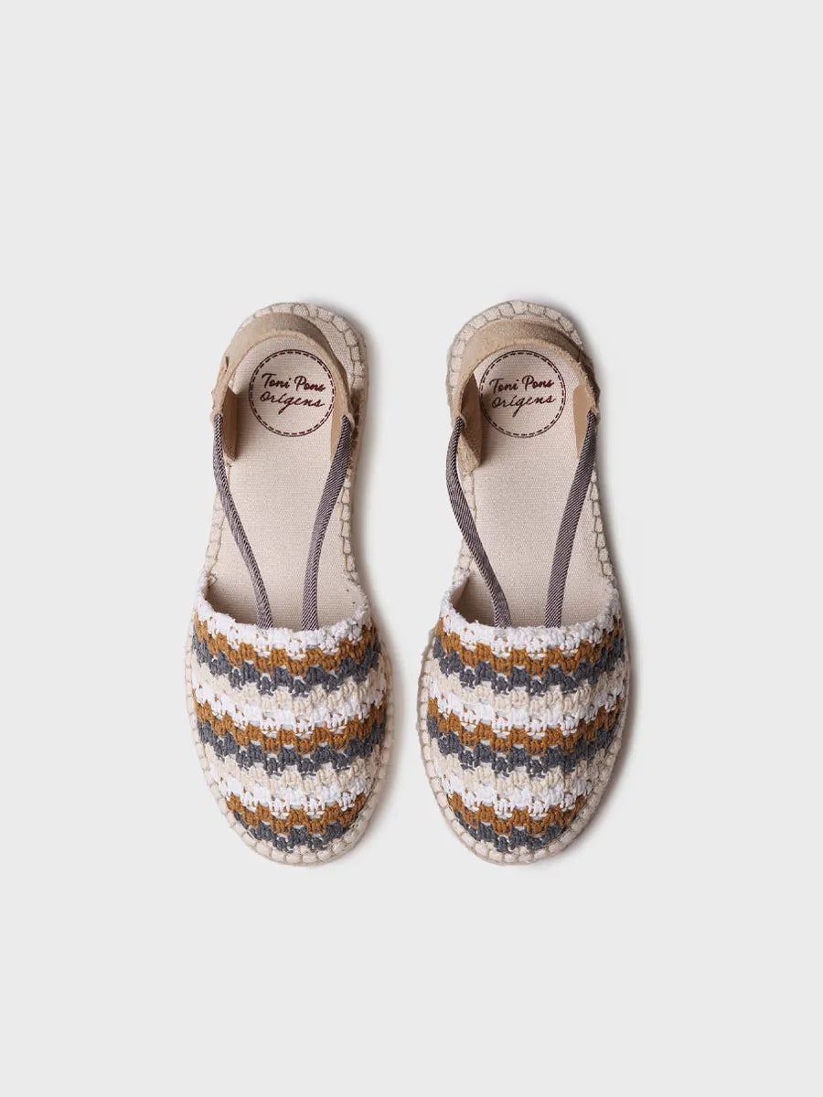 alpargatas mujer - Alpargata plana de mujer en crochet multicolor | EMILIA - Toni Pons
