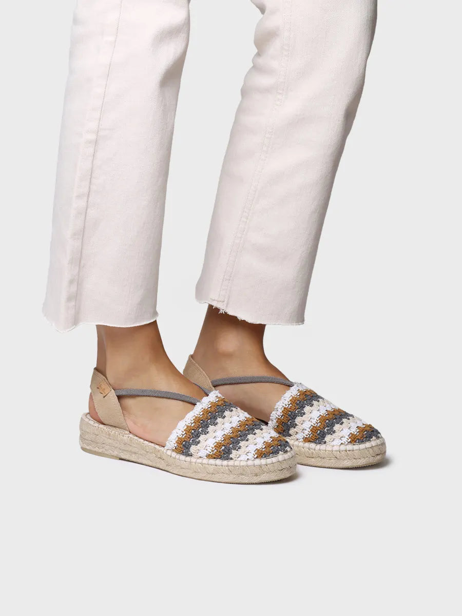 alpargatas mujer - Alpargata plana de mujer en crochet multicolor | EMILIA - Toni Pons