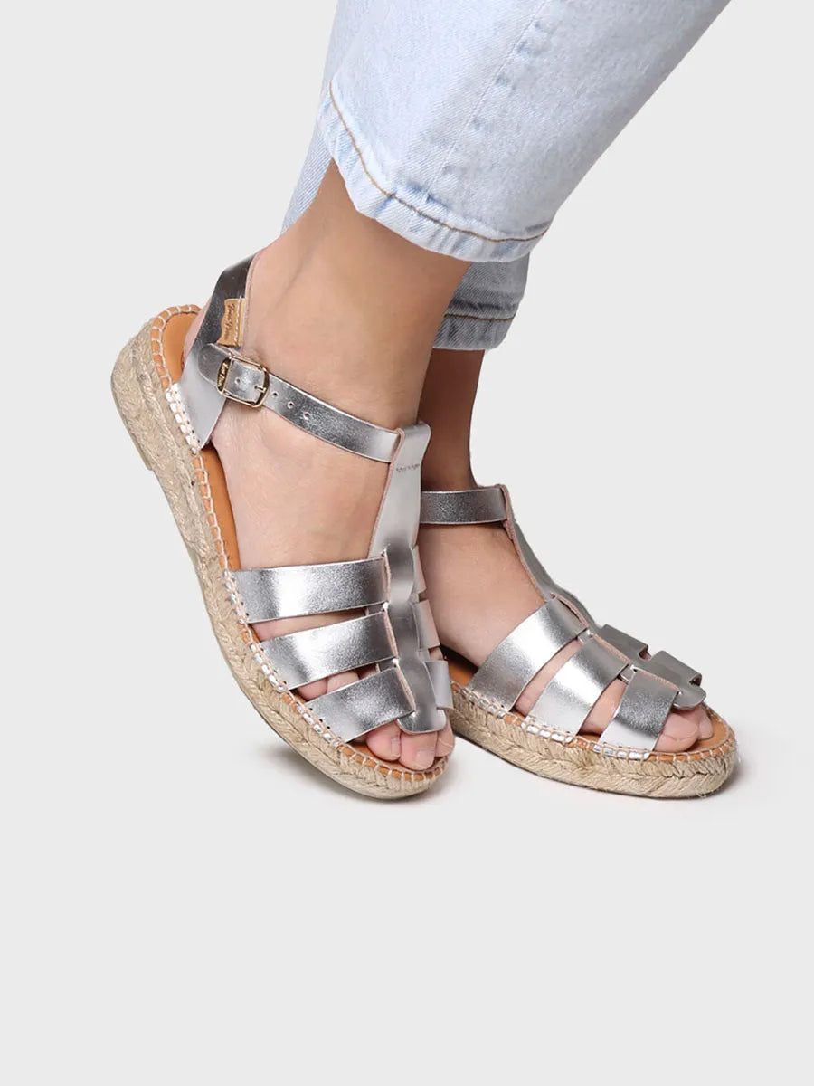 Alpargatas mujer - Sandalia cangrejera de mujer de piel | EMMA - Toni Pons