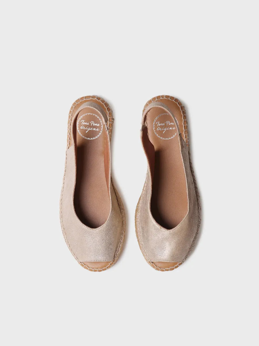 alpargatas mujer - Alpargata peep toe de mujer en piel brillante | ERICA-AS - Toni Pons