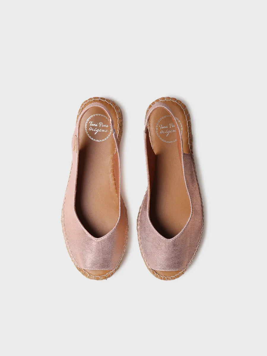 alpargatas mujer - Alpargata peep toe de mujer en piel brillante | ERICA-AS - Toni Pons