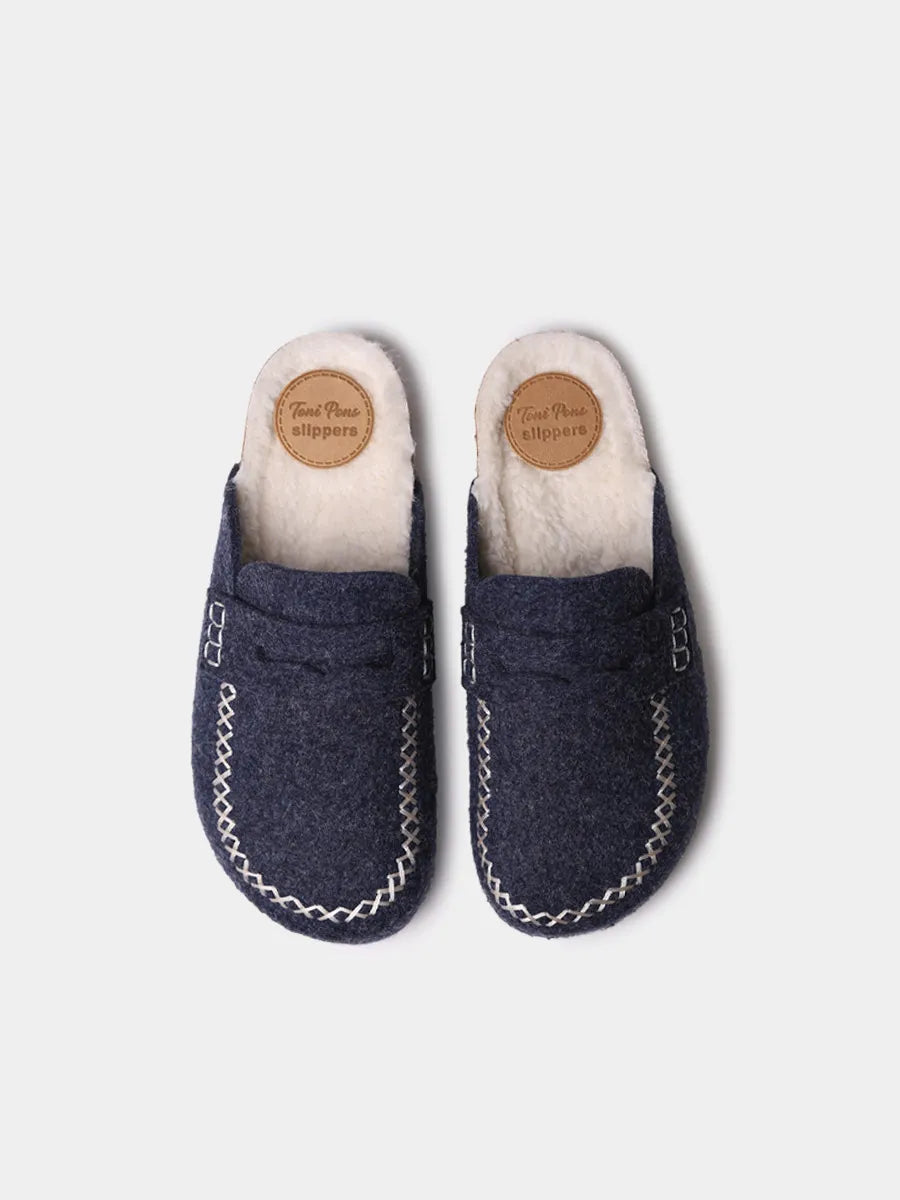 Women's padded clog-style slippers with wedge