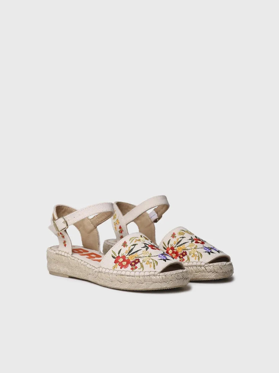 alpargatas mujer - Sandalia plana de mujer con bordado multicolor | GARBET - Toni Pons