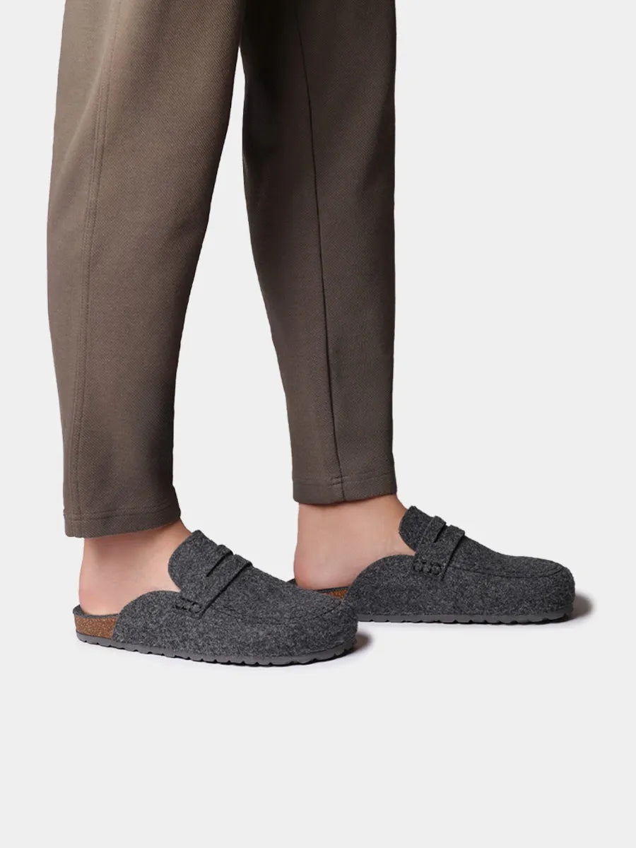 Slippers tipo zueco de fieltro para hombre | GENIS