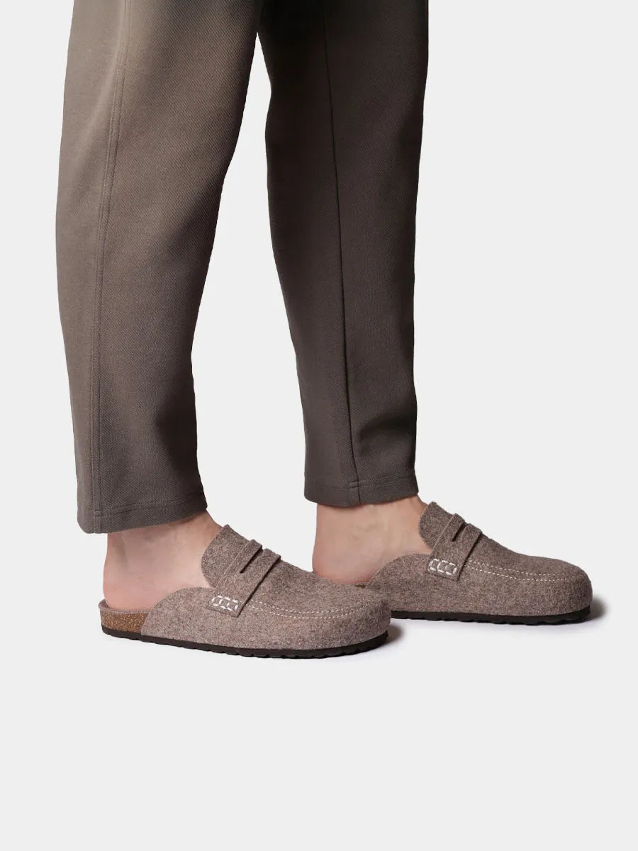 Slippers tipo zueco de fieltro para hombre | GENIS