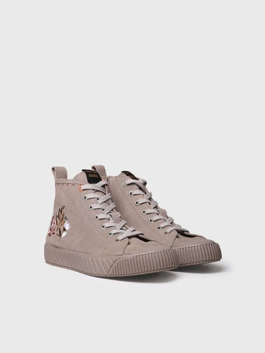 zapatillas mujer - Zapatilla abotinada de mujer con detalles florales | GIA-SF - Toni Pons