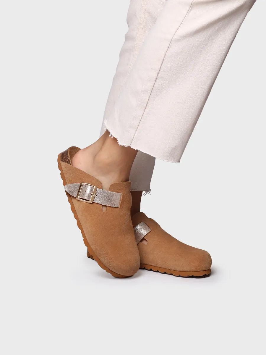 sandalias mujer - Zueco de mujer en serraje con hebilla | GILA-QT - Toni Pons