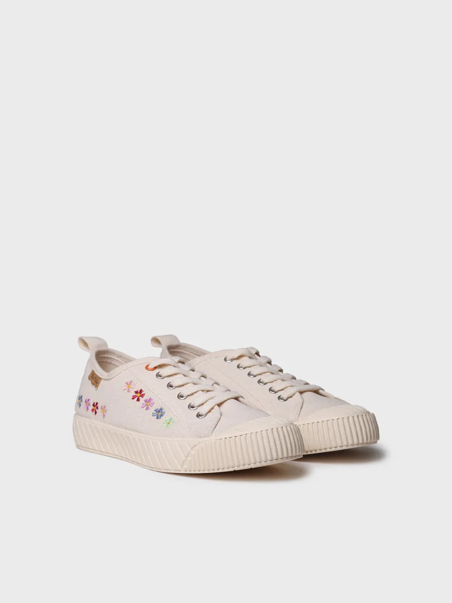 zapatillas mujer - Zapatilla deportiva baja de mujer en algodón reciclado y bordados | GILDA-EA - Toni Pons