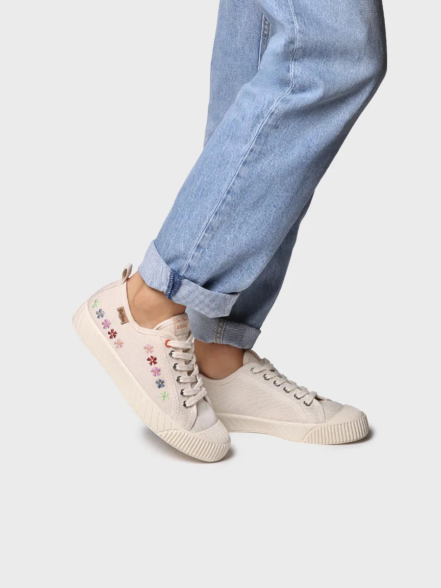 zapatillas mujer - Zapatilla deportiva baja de mujer en algodón reciclado y bordados | GILDA-EA - Toni Pons