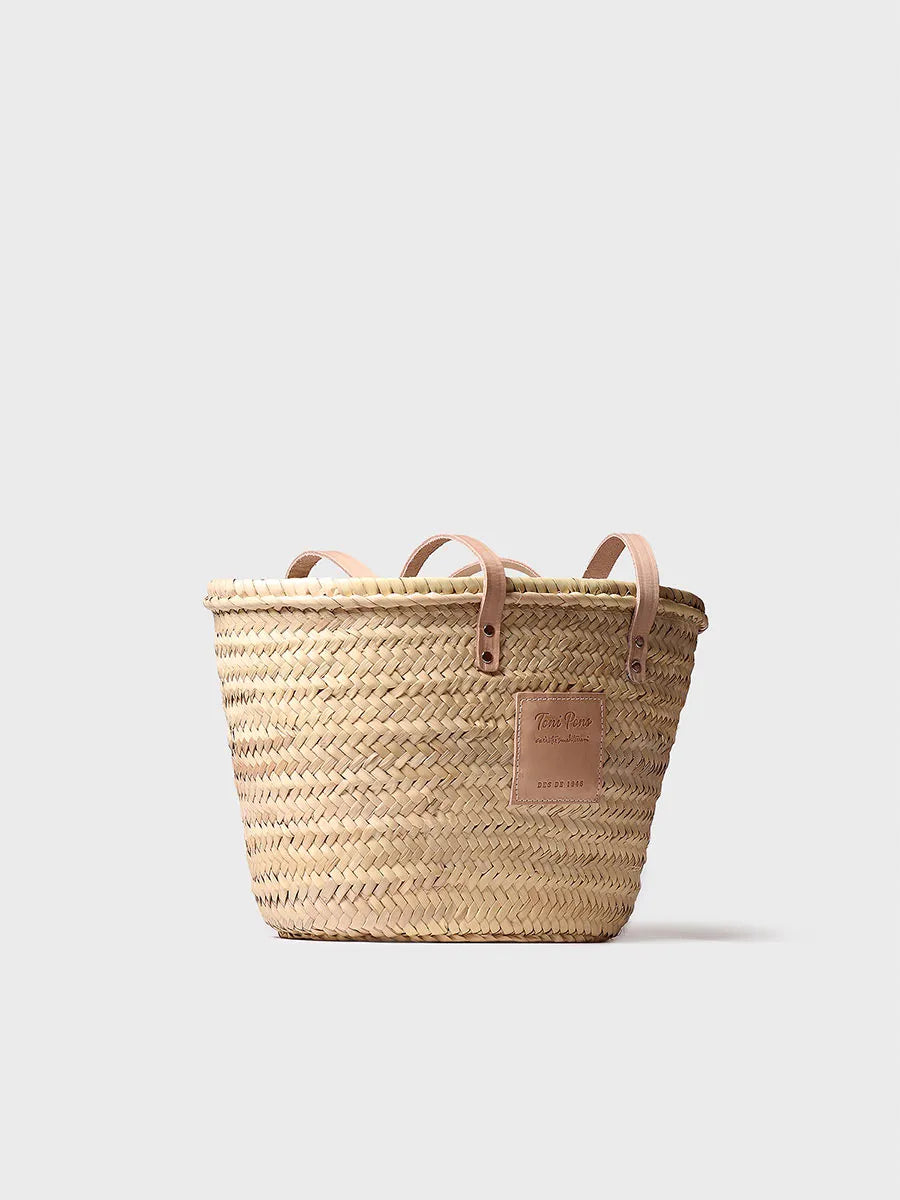 Complementos - Capazo de mimbre para mujer con asas de piel | GOMERA - Toni Pons