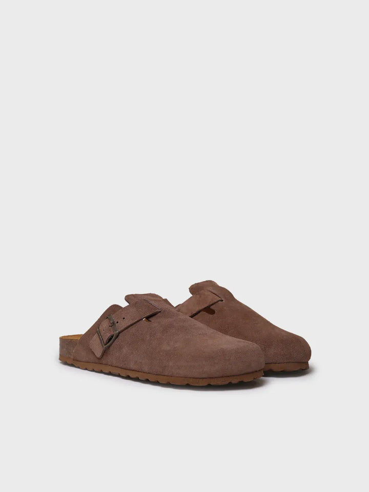 sandalias hombre - Zueco de hombre en serraje con hebilla | GREGOR-QT - Toni Pons