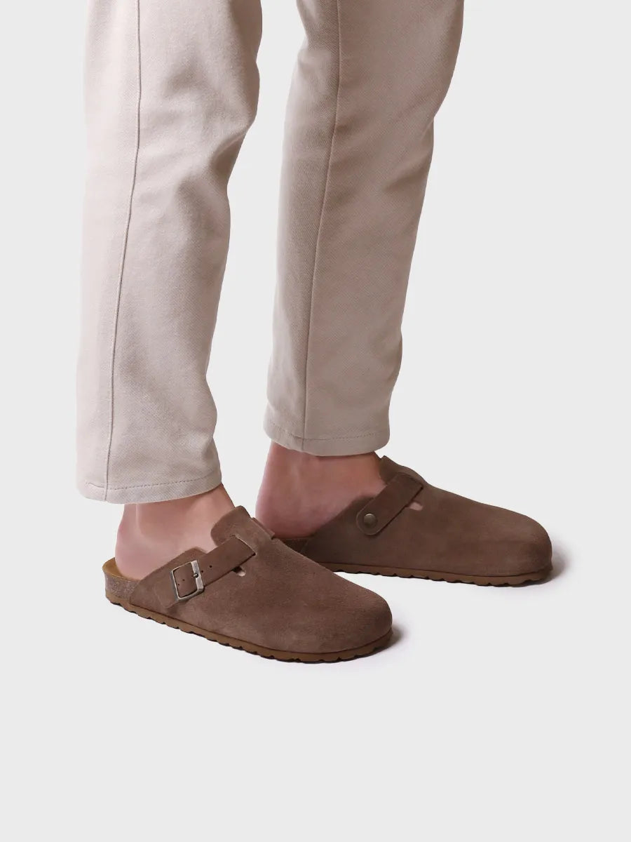 sandalias hombre - Zueco de hombre en serraje con hebilla | GREGOR-QT - Toni Pons