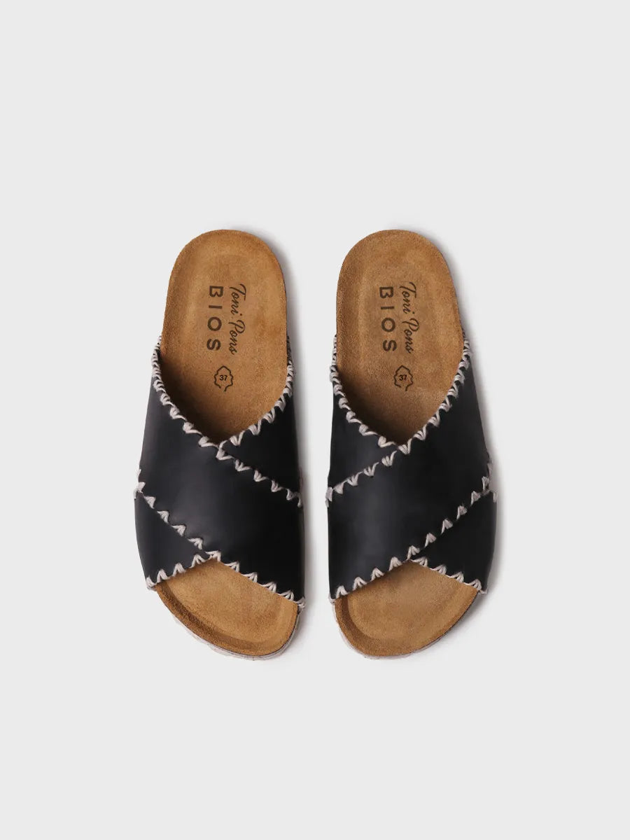 zapatillas mujer - Sandalia BIO de mujer en cuero con tiras cruzadas | GRIT-PE - Toni Pons