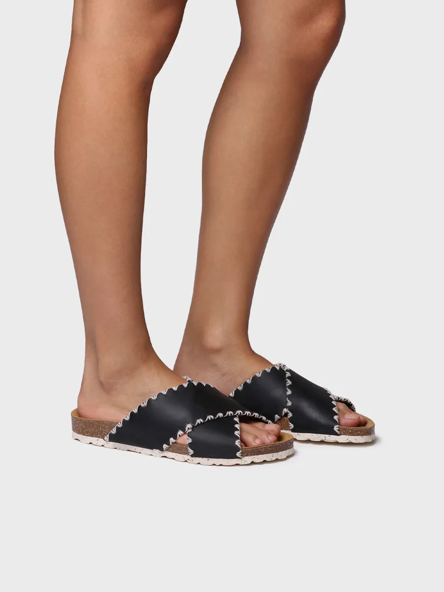 zapatillas mujer - Sandalia BIO de mujer en cuero con tiras cruzadas | GRIT-PE - Toni Pons