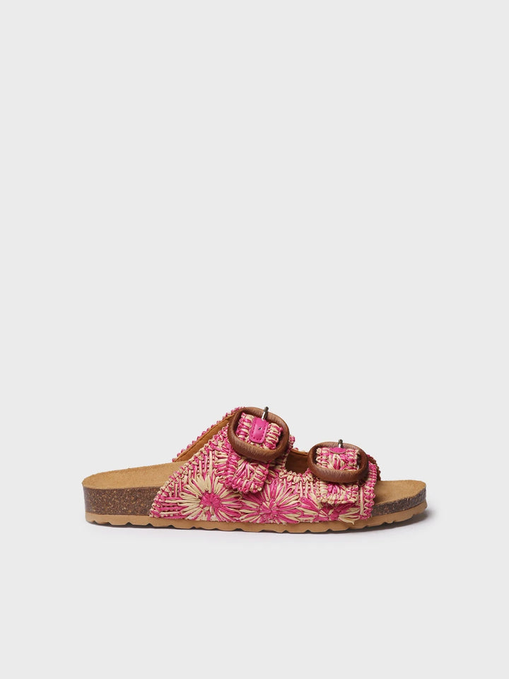 - Sandalia de mujer en rafia con diseño floral | GUAM-RF - Toni Pons