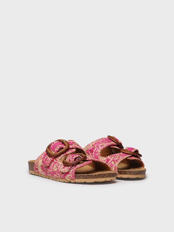 - Sandalia de mujer en rafia con diseño floral | GUAM-RF - Toni Pons
