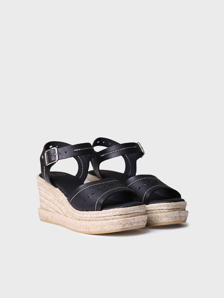 Alpargata mujer - Alpargata de mujer en piel con cuña alta  - Toni Pons