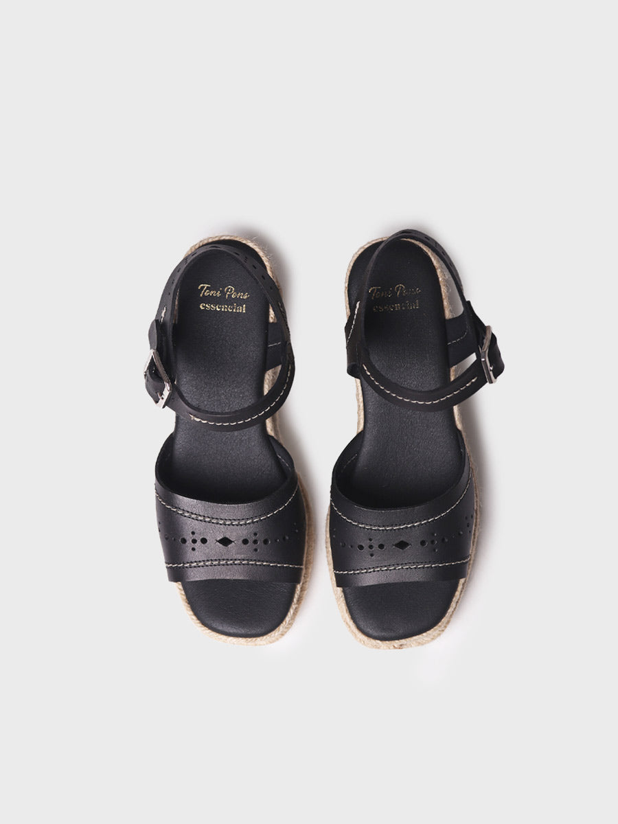 Alpargata mujer - Alpargata de mujer en piel con cuña alta  - Toni Pons