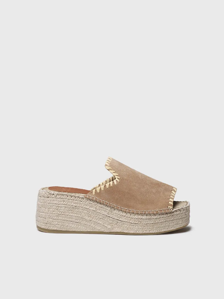 - Sandalia abierta de mujer de cuña en serraje | ILENIA-SD - Toni Pons