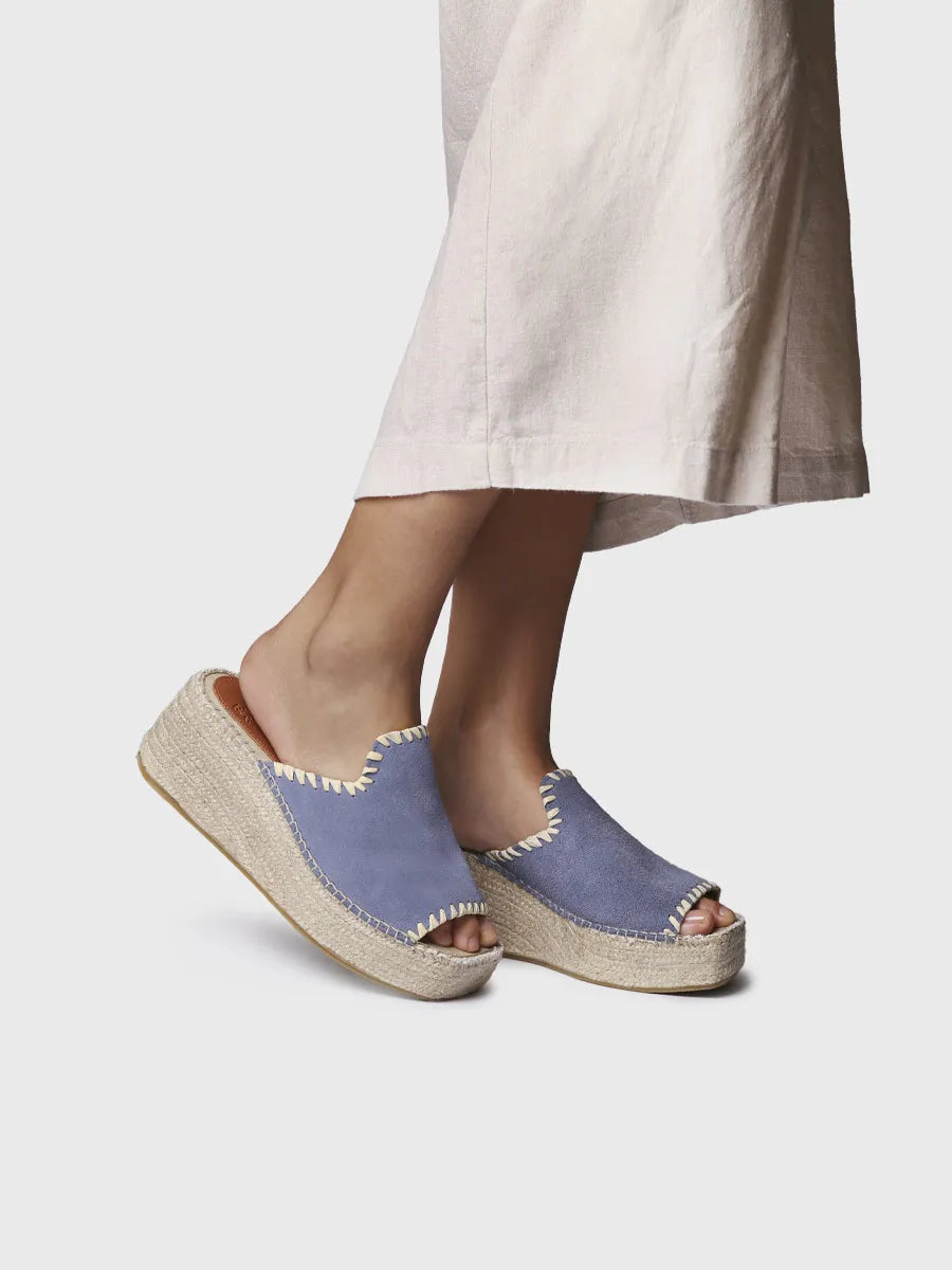 - Sandalia abierta de mujer de cuña en serraje | ILENIA-SD - Toni Pons