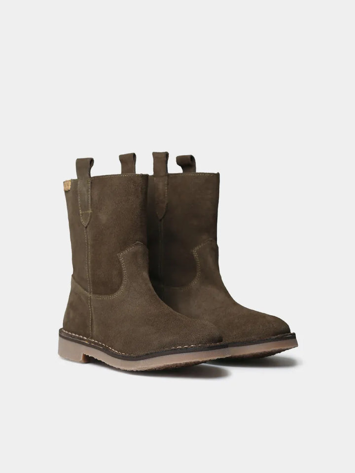 Botines mujer - Botines planos de mujer en serraje | IRUN-SY - Toni Pons