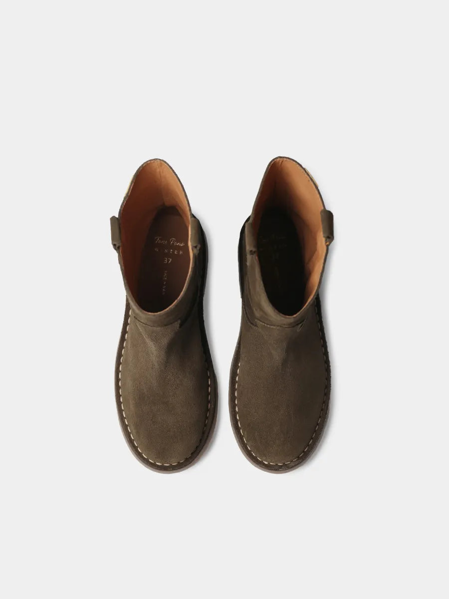 Botines mujer - Botines planos de mujer en serraje | IRUN-SY - Toni Pons