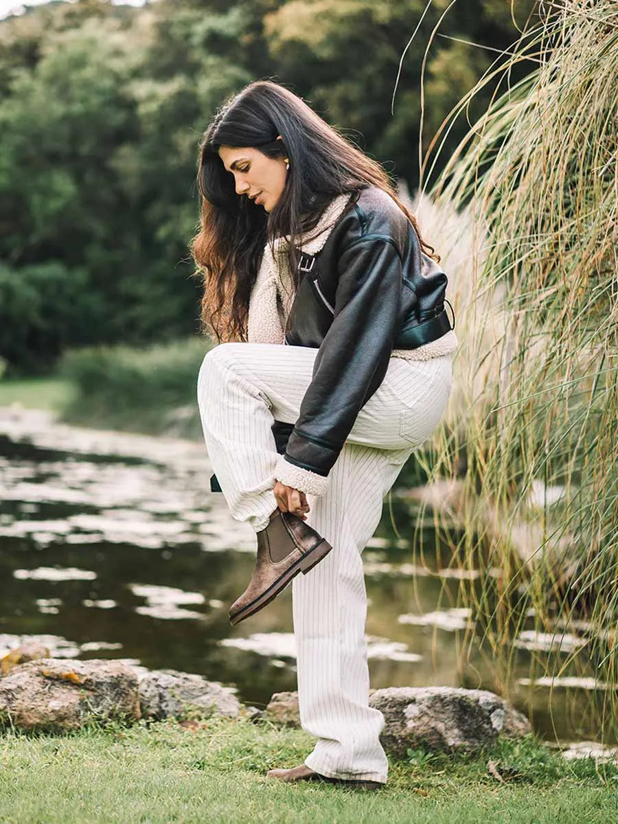 Botines mujer - Botín de mujer en piel metalizada con gomas laterales | ISA-AT  - Toni Pons