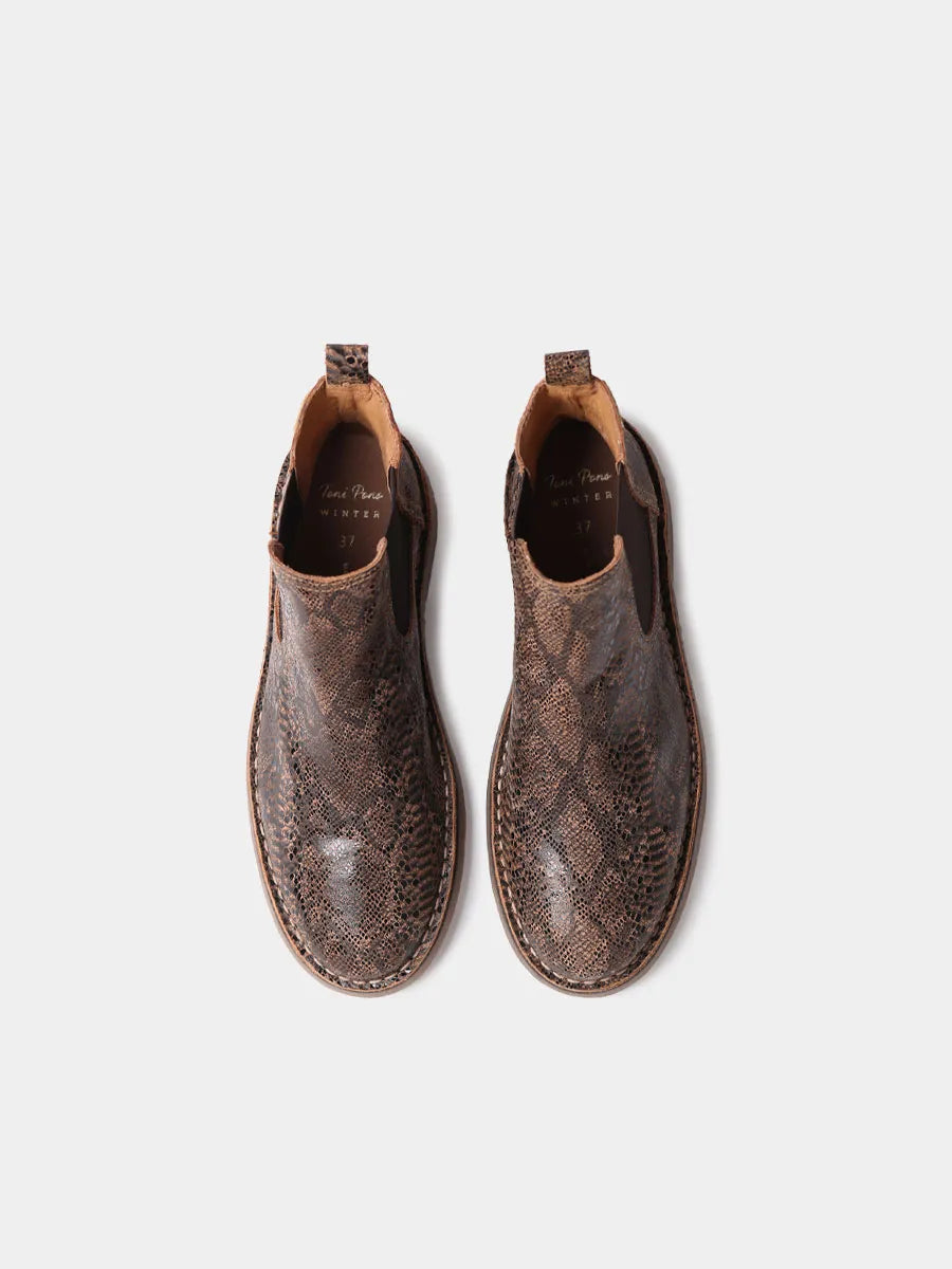 Botines mujer - Botín para mujer en piel con efecto serpiente | ISA-VP  - Toni Pons