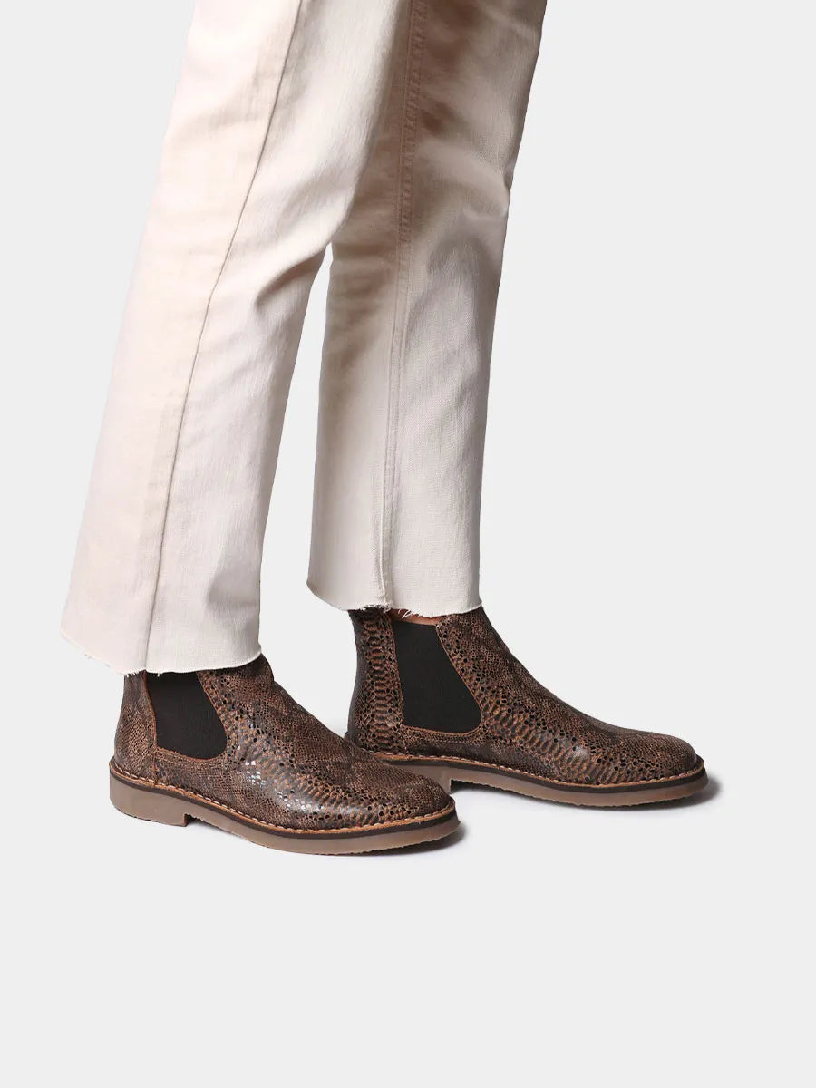 Botines mujer - Botín para mujer en piel con efecto serpiente | ISA-VP  - Toni Pons